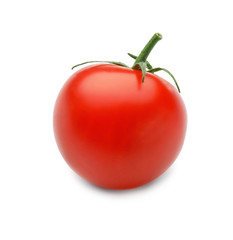 Fresh ripe tomato on white background