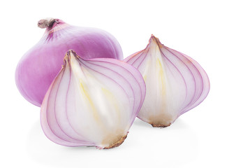 shallots isolated on white background