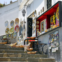 RAVELLO, ITALY - JUNE 03, 2012: a ceramics shop in Ravello,  Amalfi Coast, Salerno - Italy,