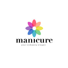 Vector logo design template for manicure and nail salon.