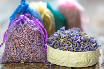 Aromatherapy with lavender sachets