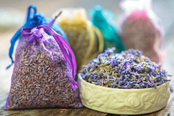 Aromatherapy with lavender sachets