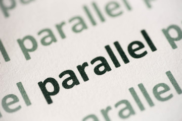 word parallel printed on paper macro