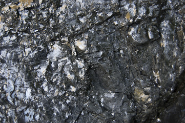 Abstract burn background. Black coal with sparkles