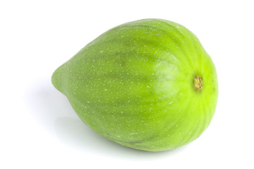 Ripe green fig fruit isolated on white background