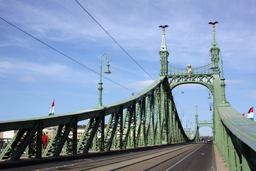 Fototapeta na wymiar The Chains Bridge in Budapest