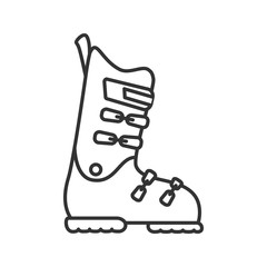 Ski or snowboard boot linear icon