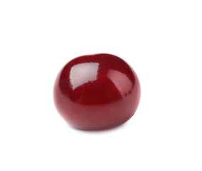 Ripe cherry on white background