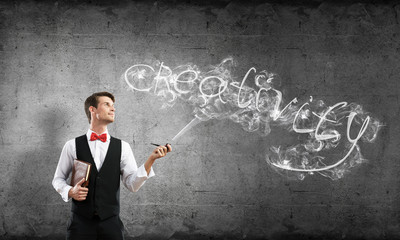 Conceptual image of young businessman.