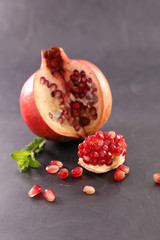 close up on pomegranate
