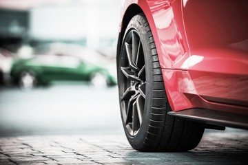 Modern Car Wheel Closeup