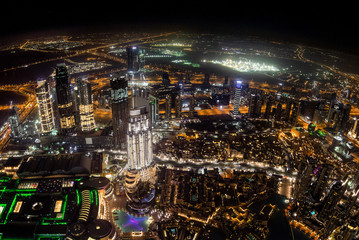 Fototapeta na wymiar Cityscape of Dubai in UAE during the night