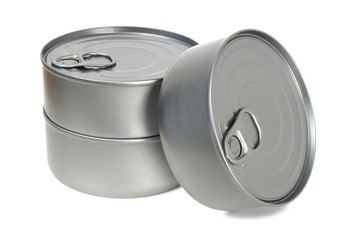 Tin cans on white