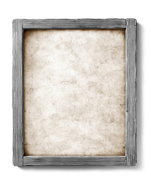gray wood frame with parchment