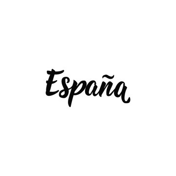 text in Spanish: Spain. calligraphy vector illustration. Espana