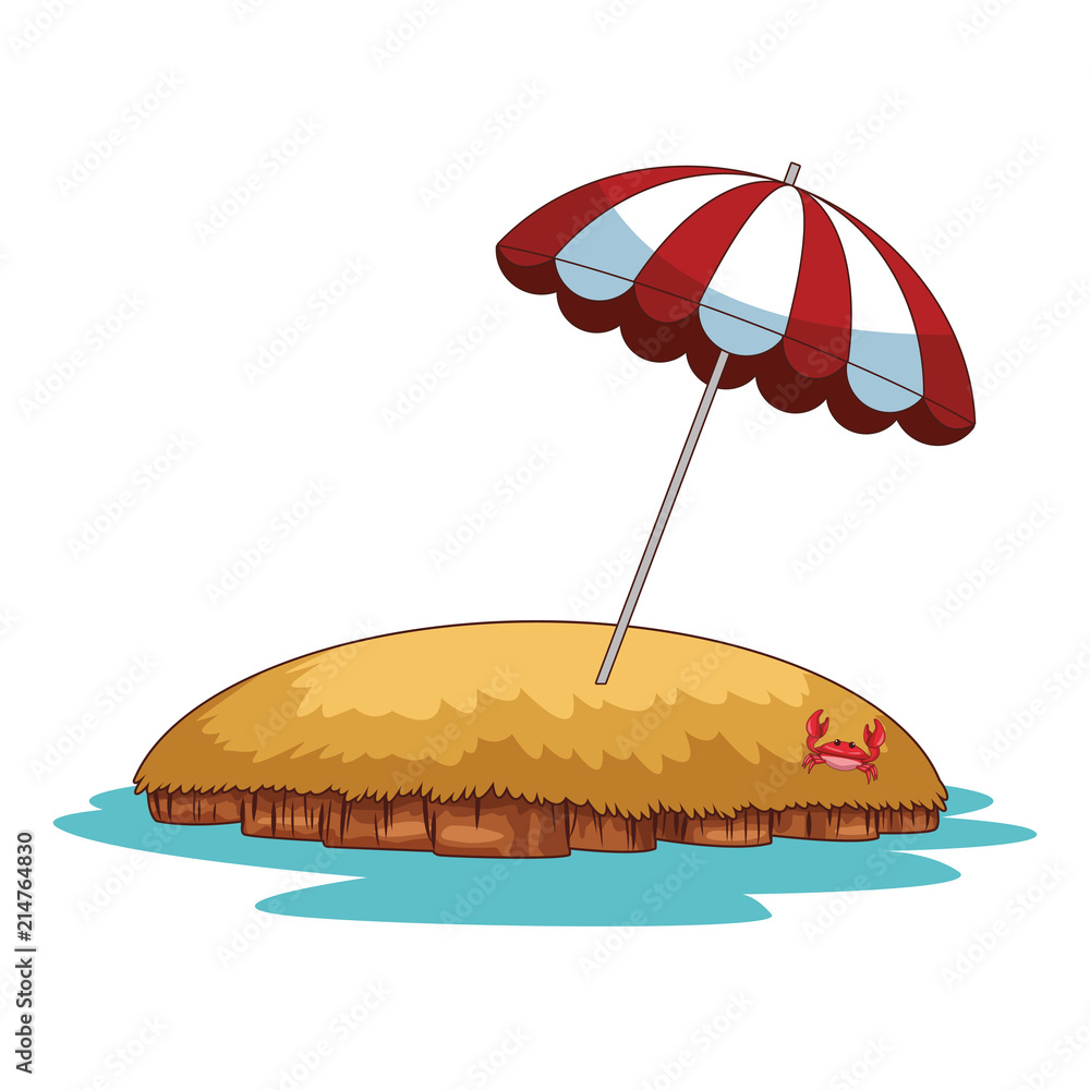 Wall mural Umbrella in beach vector illustration graphic design