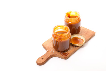caramel sauce isolated on white background