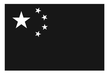 Flag of China in black and white