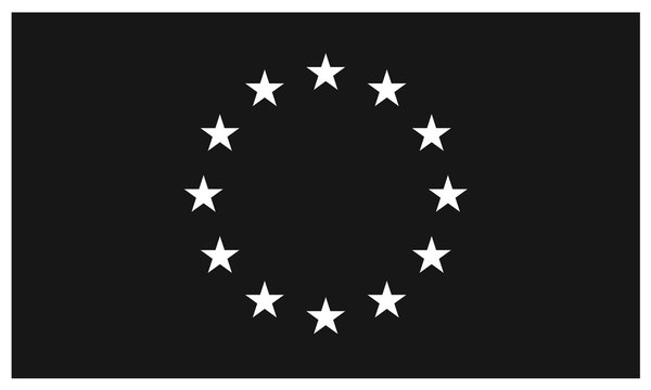 Flag of European Union in black and white