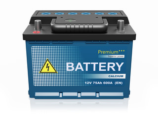 Car battery. Power supply element. 3d render