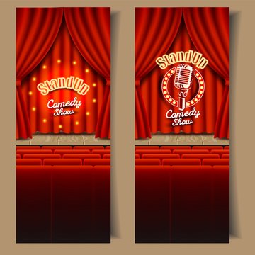 Vector Stand-up comedy show banner set
