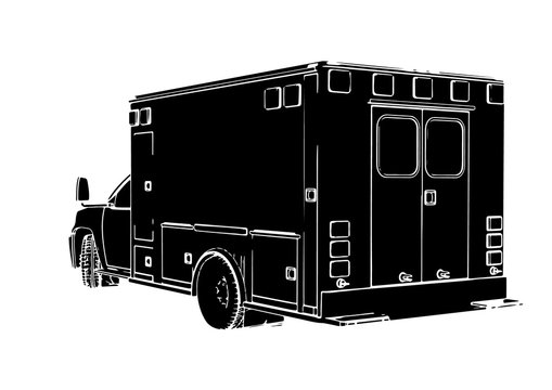recommend clip art: silhouette of ambulance car vector