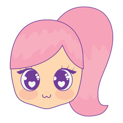 cute kawaii girl icon