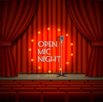 Open mic night live show vector background