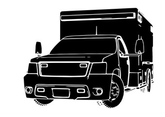 silhouette of ambulance car vector