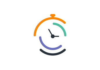 clock, time, hour, circle, logo, abstract around horloge vente illustration concept logo symbol icon vector design