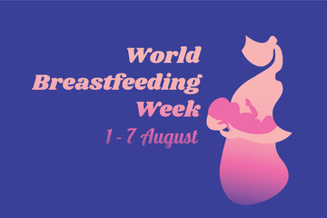 Fototapeta na wymiar World breastfeeding week illustrated poster