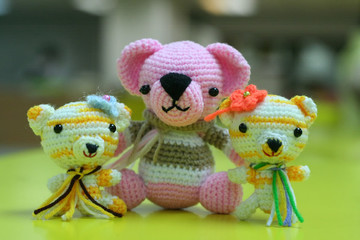 crochet yarn doll family