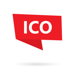 ICO (Initial coin offering) on speach bubble- vector illustration