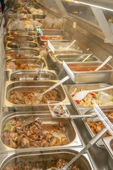 Dishes in refrigerator in dinning room 