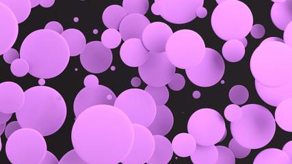 Purple discs of random size on black background