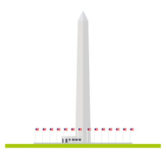Washington monument flat design isolated vector icon