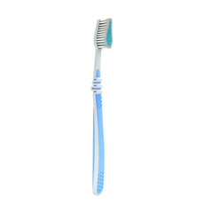 blue toothbrush close up 3d render on a white background no shadow
