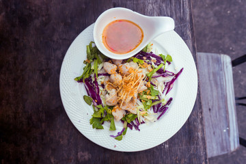 fish ball salad of thailand