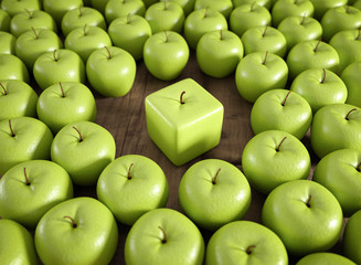 3D Apfel Ecken und Kanten zeigen