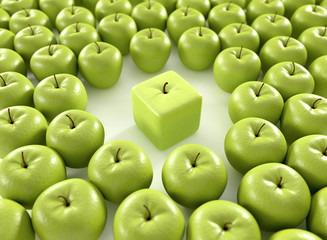 3D Apfel Ecken und Kanten zeigen weiss