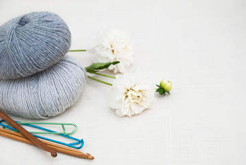 Fototapeta na wymiar Knitting wool yarn