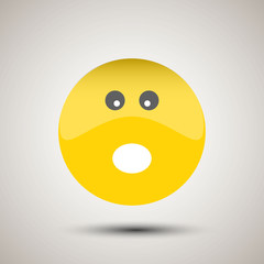 Feeling shocked and wow isolated flat vector emoji 