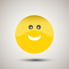 Smile emoji enjoy isolated flat vector icon 