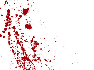 Blood drops and splatters on white background. Vector illustration