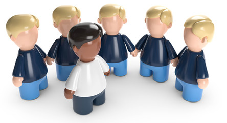 Fototapeta premium 3D Männchen Rassismus