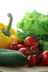 Bright vegetables at the table