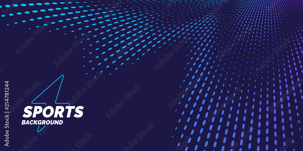 Poster bright abstract background with a dynamic waves of minimalist style. vector illustration