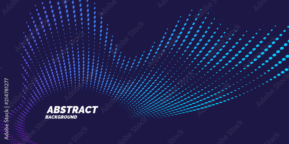 Poster bright abstract background with a dynamic waves of minimalist style. vector illustration