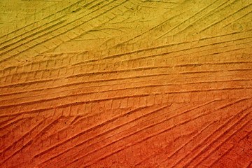 Fototapeta premium focus on wheel trail on the ground