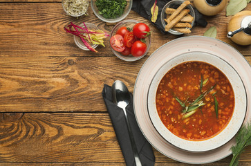 Delicious saltwort on wooden table